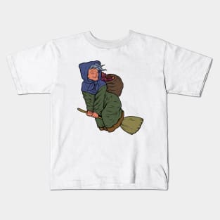 With Christmas gifts on broom - Befana Kids T-Shirt